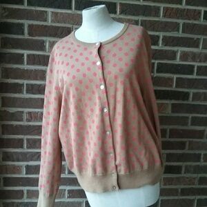 Landś End Polka Dot Supima Cotton Cardigan